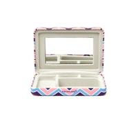 KIKKERLAND Mini étui de voyage à rayures avec miroir - (1 x couleurs assorties)