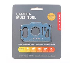Kikkerland Outil multi mince en forme d'appareil photo de gadget compact d'acier inoxydable, EDC, 13 fonctions