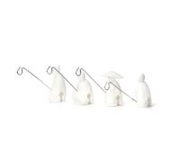 Kikkerland Pécheur Lot de 4 Portes sachets de thé Silicone Blanc 10,2x12,2x3 cm