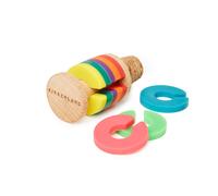 Kikkerland - Rainbow Wine Rings & Stopper - Multi Colour Drink Markers with Cork