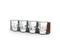 KIKKERLAND Skull Shot Glass, 4 Count (Pack of 1) Skull Shot Glasses