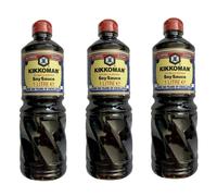 Kikkoman - Lot 3x Sauce soja sale kikkoman - bouteille 1L