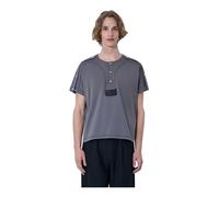 Kiko Kostadinov - Sargo Short Sleeve Henley - Homme - Tops - Gris - Taille: M