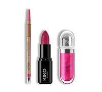KIKO Milano 3D Hydra Lipgloss 23, Smart Fusion Lipstick 430 and Everlasting Colour Precision Lip Liner 11