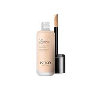 KIKO Milano Full Coverage 2-in-1 Foundation & Concealer - Teinte WR01 | Double Action | Couvrance Supérieure | Fini Satiné Mat | Modulable | Estompable