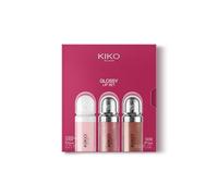 KIKO Milano Glossy Lip Set, Kit Maquillage : 2 Gloss Hydratants Et 1 Crème Perfectrice Pour Les Lèvres