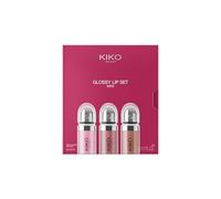 KIKO Milano Glossy Lip Set Mini, Kit Lèvres : 3 Mini Brillants À Lèvres Hydratants Effet Volumateur 3D