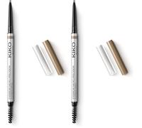 KIKO Milano Micro Precision Eyebrow Pencil 01, Crayon À Sourcils Automatique Avec Pointe Haute Précision (Lot de 2)