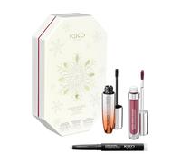 KIKO Milano Snow-Kissed Holiday Glam-Faves Make Up Gift Set, Coffret Cadeau Maquillage: Mascara Effet Volumateur, Rouge À Lèvres De Mat À Scintillant Et Ombre À Paupières En Stick