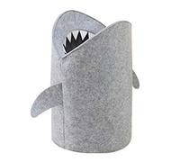 KIKOM Panier de Rangement Pliable, Requin Feutre Panier à Linge,Bébé Grand Panier de rangement Gris Panier Stockage pour Jouets Vêtements Enfants Organiseur (12" x 18" Petit)