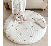 KIKOM Tapis de Jeu pour Enfants Tapis de Jeu en Coton pour Enfants Tapis de Gymnastique pour activités Tapis de Sol pour Chambre d'enfant Décoratif (Ours Blanc)
