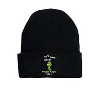 KIKON The Grin-ch Bonnets Homme, Moderne Doux Chaud Bonnet Thermique Chaud, Design Classique Élastique Respirant Bonnet Homme Hiver-Black-G||One Size