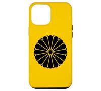 Kiku Chrysanthème Imperial Mon Noir Vector Art Coque pour iPhone 12 Pro Max