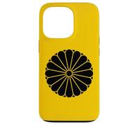 Kiku Chrysanthème Imperial Mon Noir Vector Art Coque pour iPhone 13 Pro