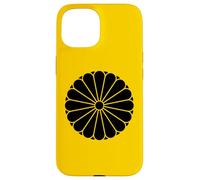 Kiku Chrysanthème Imperial Mon Noir Vector Art Coque pour iPhone 15