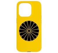 Kiku Chrysanthème Imperial Mon Noir Vector Art Coque pour iPhone 15 Pro