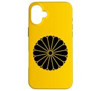Kiku Chrysanthème Imperial Mon Noir Vector Art Coque pour iPhone 16 Plus
