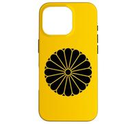 Kiku Chrysanthème Imperial Mon Noir Vector Art Coque pour iPhone 16 Pro