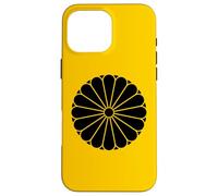 Kiku Chrysanthème Imperial Mon Noir Vector Art Coque pour iPhone 16 Pro Max
