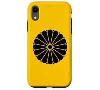 Kiku Chrysanthème Imperial Mon Noir Vector Art Coque pour iPhone XR