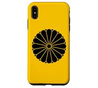 Kiku Chrysanthème Imperial Mon Noir Vector Art Coque pour iPhone XS Max