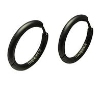 Kikuchi ERTS013 Boucles d'oreilles créoles à rabat en titane et acier inoxydable Noir mat Ø 20 mm, Titane Acier inoxydable, Pas de gemme
