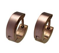 Kikuchi WE15108 Boucles d'oreilles créoles classiques en acier inoxydable Ø 4 mm/13,6 mm, Acier inoxydable