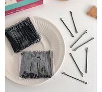 Kikumi 100pcs Black One Word Clips à la Mode en Métal Multifonctionnel One Word Bangs Hairpins For Women Men