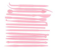 Kikumi 14 Pcs en Plastique Clay Sculpting Set Pottery Pottery Shaper, pour un Gâteau Fondant en Argile Douce, avec Poignée Confortable, Jaune, Rouge Rose, 12 Cm (Rose #01)