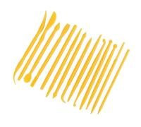 Kikumi 14 Pcs en Plastique Clay Sculpting Set Pottery Pottery Shaper, pour un Gâteau Fondant en Argile Douce, avec Poignée Confortable, Jaune, Rouge Rose, 12 Cm (Jaune)