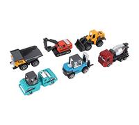Kikumi 6 Pack 1:64 Ensemble de Jouets de Véhicule D'ingénierie de Construction en Alliage Mini Taille Chariot élévateur Pelle Ensemble de Camion D'ingénierie