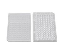 Kikumi 96 Plaque de Culture Tissulaire, Plaque de Culture de Croissance Cellulaire en Polystyrène Transparent avec Couvercle en Plastique, Salle de Biologie de Laboratoire avec 10 (Fond plat)
