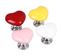 Kikumi Bouton de Remplacement pour Réservoir D'eau de Toilette en Forme de Cœur, 4 Pièces, Bouton Poussoir de Chasse D'eau