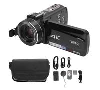 Kikumi Caméra vidéo avec télécommande 4K UHD 30MP Zoom 10x LED Lumière de remplissage 2 pouces IPS HD Écran tactile 1300 mAh Caméscope portable pour voyage
