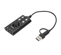 Kikumi Carte Son Externe USB, Adaptateur de Type C avec Puce de Réduction du Bruit et Effets de Changeur de Voix, pour Ordinateur Portable, Téléphone, Enregistrement karaoké en Direct