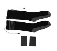 Kikumi Chaussettes Chauffées pour Hommes Femmes Tricot en Coton électrique Chaussettes Thermiques Chauffantes avec Boîte de Batterie et Coussin de Chauffage Inférieur pour le Ski