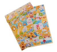 Kikumi Ensemble D'autocollants Décoratifs à Paillettes, Animaux de Dessin animé, Mignons, pour Bricolage, Scrapbooking, Album pour Carnet de Notes, 2 Feuilles