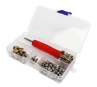 Kikumi Ensemble de 41 Kit de Soupape Maître AC avec Outil de Dissolvant R12 R134A Valve de Réfrigération Automobile pour la Plupart des Voitures