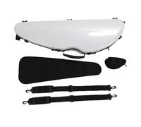 Kikumi Fibre de Carbone Léger 4/4 Étui en Violon Pleine Grandeur avec Verrouillage combiné, Double Bretelle, Compteur d'humidité intégré pour Tous Les Violons, Couleur Blanche