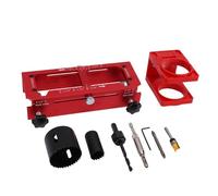 Kikumi Gabarit de Charnière de Porte, Kit D'installation de Serrure en Alliage D'aluminium avec Patins Antidérapants en Silicone pour Charnières à Rayon de 1/4 Po 5/8 Po et Charnières