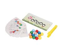 Kikumi Jouet de Perles à Pince Chenille avec 7 Perles de Couleur, 30 Cartes D'entraînement et Clips pour Enfants, Jeu de Correspondance de des Couleurs, Outils de Pratique, Jouet de à Pince à Motif