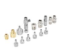 Kikumi Kit D'adaptateurs pour Aérographe 15 Pièces, Connecteurs à Dégagement Rapide en Acier Inoxydable avec 7 Raccords Mâles Femelles de 1/8 Pouces et 1/4 Pouces pour la Plupart des Modèles