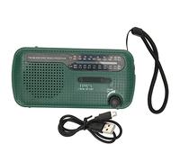 Kikumi Lampe de Poche Radio Solaire Multibande AM FM SW1 SW2 avec Lumières LED, Radio d'urgence à Manivelle, économie D'énergie, pour Le Camping, la Nuit, avec Sirène Clignotante à (Verte)