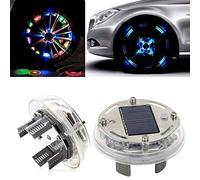 Kikumi Lampe LED Solaire pour Moyeu de Roue de Voiture, Couvercle de Valve de Pneu (À Coups)