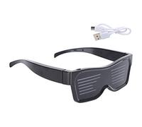 Kikumi Lunettes LED, Contrôle des Applications Smart DIY Eapes, Charge USB, Party Club DJ Halloween Christmas, Graffiti