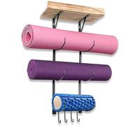 Kikumi Mat de Yoga Mural Rouleau en Mousse de Mousse et Porte-Serviette Porte-Tapis de Tapis de Yoga pour Suspendre