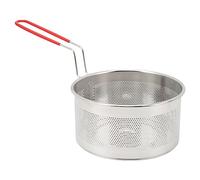 Kikumi Panier de Friteuse Round 304 Panier à Frire en Acier Inoxydable avec Poignée pour Copeaux Français, Anneaux D'oignon, Pâtes de Poulet (Moyen 18 cm)