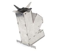 Kikumi Poêle à Fusée, Poêle à Dos en Acier Inoxydable Portable, Durable, Pratique et Amovible, Portable