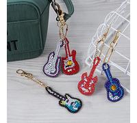 Kikumi Porte-clés ornementé à Faire Soi-même, Accessoire Décoratif, Kit Artisanal en Forme de Guitare