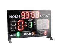 Kikumi Tableau de score électronique de baseball noir panneau 12 chiffres LED Softball Score Recorder télécommande luminosité réglable